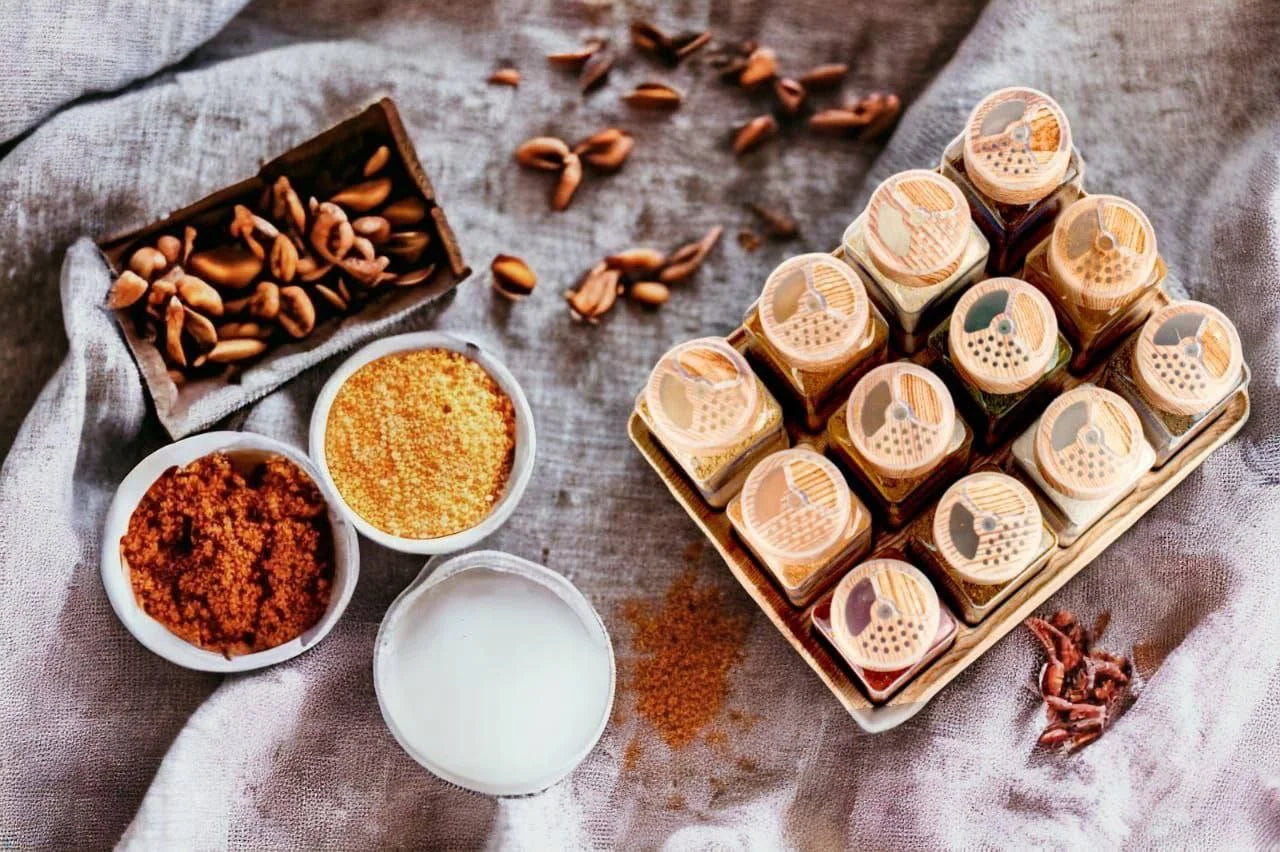 طقم توابل 12 برطمان و رف تنظيم