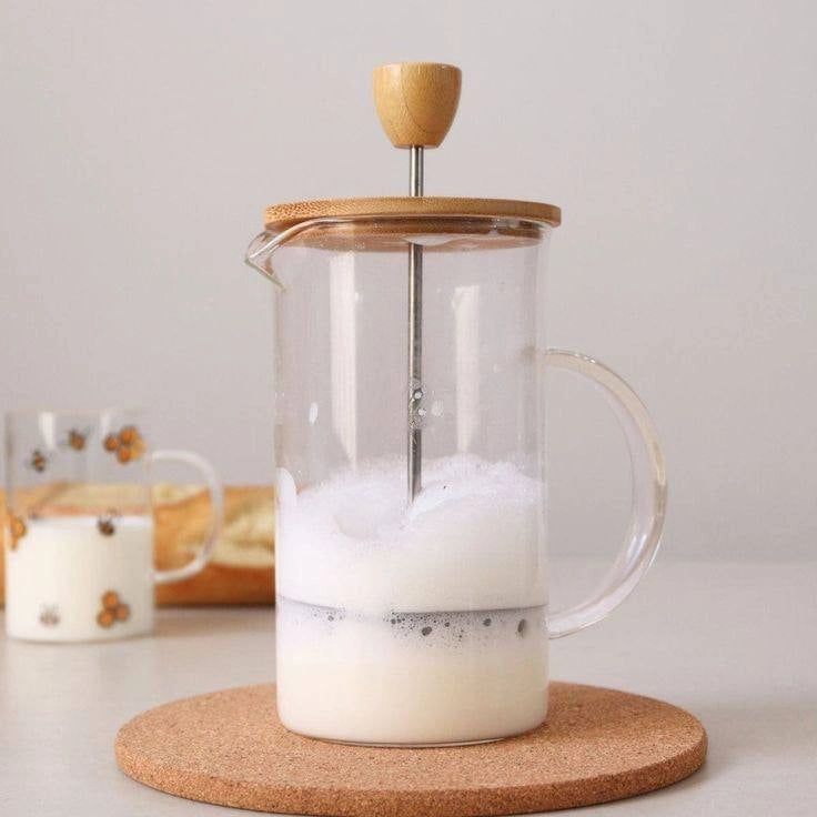 كوفى بريس بغطاء خشب بامبو