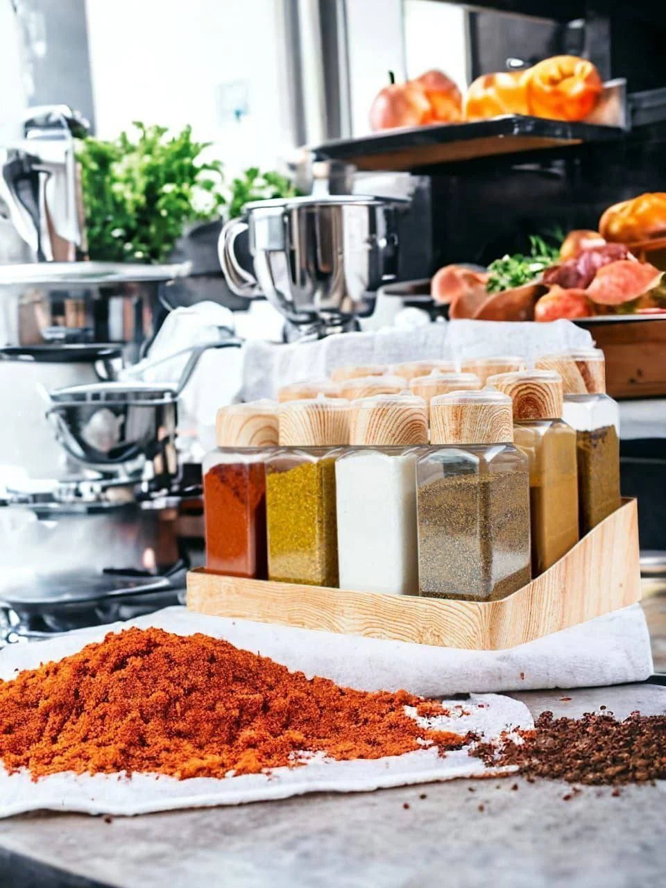 طقم توابل 12 برطمان و رف تنظيم